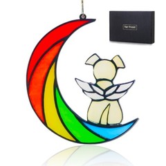 Rainbow Dog Stained Glass Window Hanging Pet Dog Memorial Gifts Suncatcher Gift