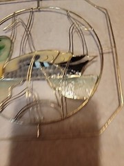 Vintage Suncatcher Capiz Shell Duck In Pond