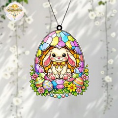 Easter Rabbit Spring Suncatcher Acrylic Window Decor Seasonal Gift Idea