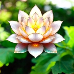 Lotus Flower Suncatcher 8.6 Inch Faux Stained Glass Window Decor