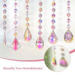 6Pcs Crystal Suncatcher DIY Sun Catchers for Wedding Garden Decor Multicolor