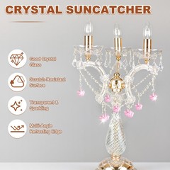 6PCS Crystal Five-Pointed Star Prisms, 30mm/1.18″ Pendant Hanging [Pink]