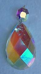 VINTAGE CZECH CHANDELIER CRYSTAL SUNCATCHER AURORA BOREALIS AB FINISH