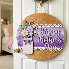 Happy Mothers Day Wooden Wall Sign with Rope