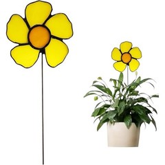 Handcrafted Stained Glass Sunflower Garden Decor Tabletop/Outdoor Display Art US