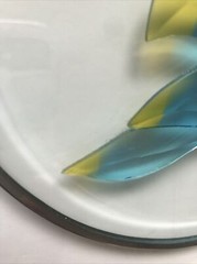 Blue and Yellow Dove Bird Beveled Glass  Suncatcher