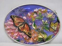Amia Mother Hand-Painted Glass Suncatcher 5-1/4″ X 7″ 8451