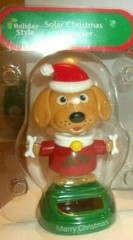 NEW Solar Powered Dancing Winter Christmas Santa Dog Puppy Joy Bobble Head Toy