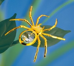 SWAROVSKI CRYSTAL SPIDER MAGNET INTERCHANGEABLE SUN CATCHER 24K GOLD PLATED