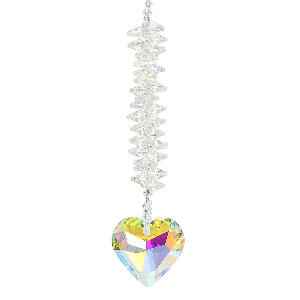 Hanging Crystal Suncatcher Prism with Heart Ball Beads AB-Color