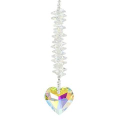 Hanging Crystal Suncatcher Prism with Heart Ball Beads AB-Color