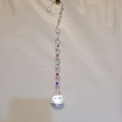 Handmade Glass Crystal Hanging Suncatcher with Multicolor Faceted Beads