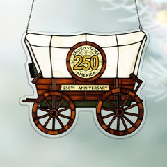 Pioneer Covered Wagon Suncatcher Ornament American History Decor