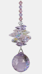 Large Swarovski Violet Crystal Ball Suncatcher made with Swarovski Violet & Pink
