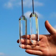2PCS 5″ Large Crystal Sun Catcher Prisms, Hanging Suncatchers with Glass Pris…