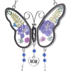Butterfly Suncatcher with Pressed Colourful Flower Wings Mother’s Day Butterf…