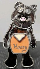 2 Leaded Stain Stained Glass Teddy Bears 7″ Tall Handmade?