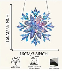 SUNCATCHER-Blue Snowflake, Acrylic with Chain – Perfect Winter & Christmas Decor