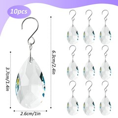 Crystal Sun Catcher, 38mm Hanging Clear Teardrops Chandelier Crystals Parts