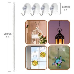 Window Hanging Chain Sunshine Catcher Suction Cup Hooks M8C62436