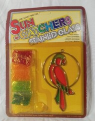 SUNCATCHER PARROT Stained Glass Kit Vintage #8888 series Made in Hong Kong