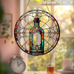 Modern Acrylic Suncatcher Minimalist Penicillin Bottle Design Perfect Home Decor