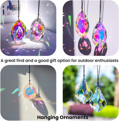 5Pcs 3-inch Crystal Sun Catcher Prisms for Windows Garden Patio,AB Colored Hangi