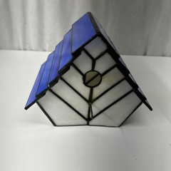 stained glass bird House Blue And White