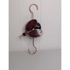 Stained glass ladybug suncatcher hook