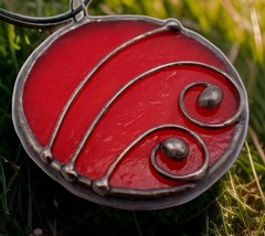 Handmade Stained Glass Boho Poppy Flower Hanging Suncatcher Australian Made Gift