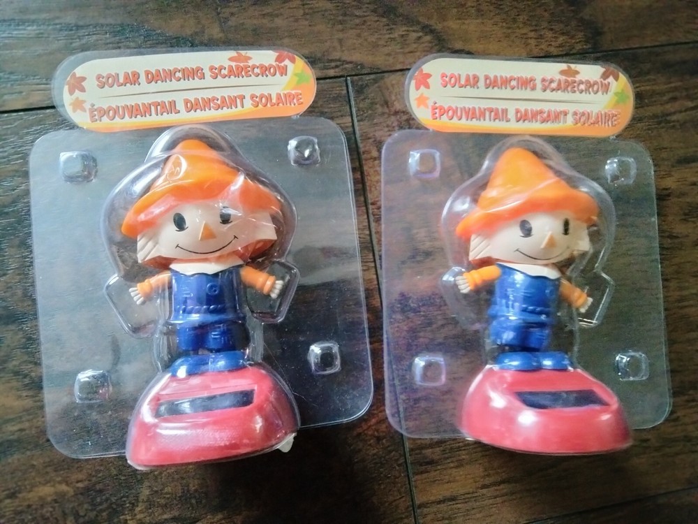 Solar DANCING SCARECROW Bobblehead Figure fall Halloween Decoration figurine lot