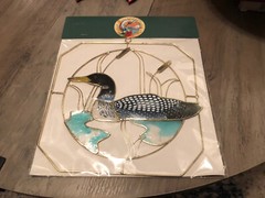 Capiz Hand Painted Shell Loon Sun catcher