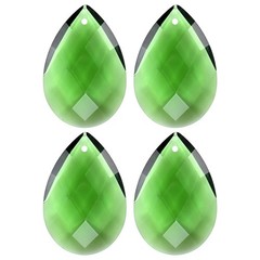 4PCS Crystal Grid Prisms, 38mm/1.5″ Pendant Hanging [Medium Green]
