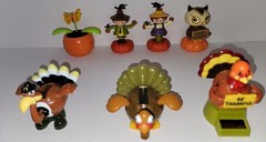 7 Solar Powered Bobbleheads Set of 7 Dancing Thanksgiving Holiday Decor