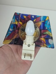 Joan Baker Stained Glass Night Light 90s/00s Y2K Whimsy Goth Celestial Sun