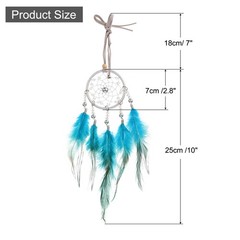 2pcs Dream Catchers with Crystal Beads Wall Decor for Decoration, Peacock Blue