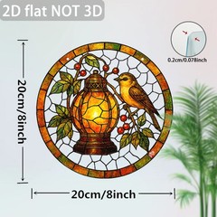 2D Flat Acrylic Panel Sun Catcher Lanterns Birds Window Hanging for Living Room