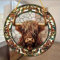 1 PC Acrylic Suncatcher Pendant Colorful Printed Patterns Home Decor Pendant