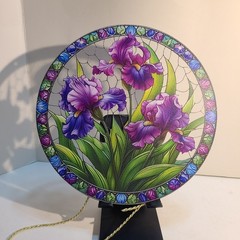 Multi-Color-Colorful Acrylic Purple Orchid 8″X8″ 2D Sun catcher w/ Rope Hanger.