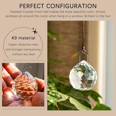 4 Pack 40MM Clear Crystal Prism Ball Suncatchers Rainbow Pendants Maker Hanging