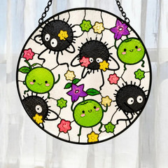 Ju.nimo Soot Sprite Stained Glass Suncatcher, Studio Ghibli Inspired Window