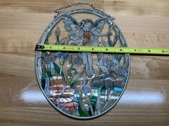AMIA Handcrafted Glass Oval Fairy Sun-Catcher 9” X 6.5”