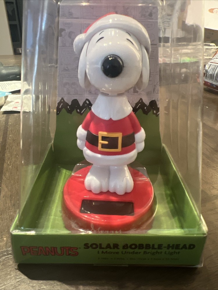 Peanuts Solar Bobble Head Christmas Snoopy Red Santa Suit & Hat -New LAST ONE