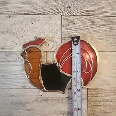 Stained Glass Rooster Sun Catcher 4.5 Inch wide