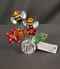 Ganz Crystal Expressions Acrylic Suncatcher Photo Holder Floral Bumblebee