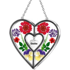 Grandma Heart Suncatcher Garden Ornament