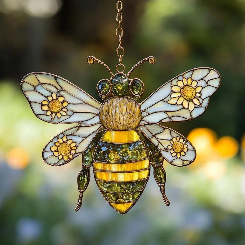 Honeybee Acrylic Suncatcher Charming Garden Window Decor Gift