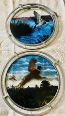 Set Of 2 VINTAGE HANGING GLASS SUN CATCHER LARGE 8-1/2″ ROUND