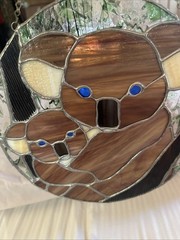 Artisan stained glass suncatcher features a mother and baby koala Beautiful GUC