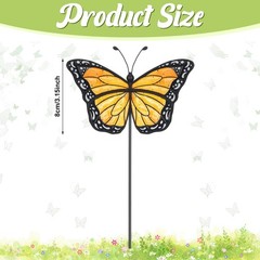 Colorful Stained Glass Butterfly Suncatcher for Indoor Outdoor Plant Pots